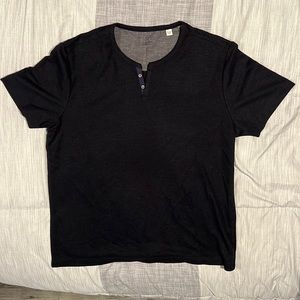 Con.Struct, navy blue waffle Henley, men’s size L.